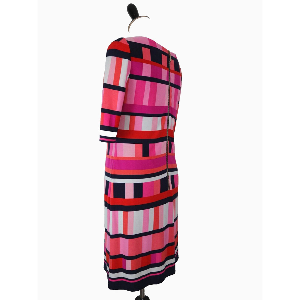 Eliza J Size 6 Geometric Abstract Sheath Dress Multicolor Pink Black - Picture 3 of 10